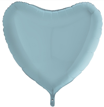 XXL Folienballon Figur - Herz Pastellblau - 91cm